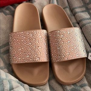 NWT rose gold sandals fits sizes 9-10
